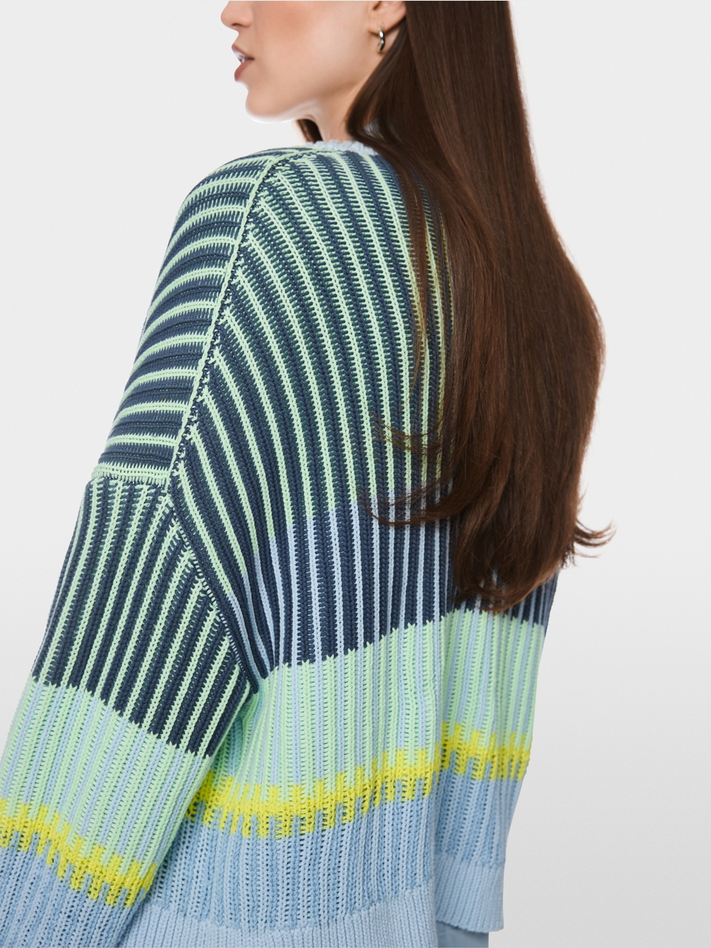 Pruhovaný kardigán „Knitted in Germany“ – Obrázok 4
