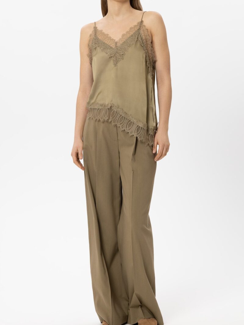 Saténový lingerie top s čipkou